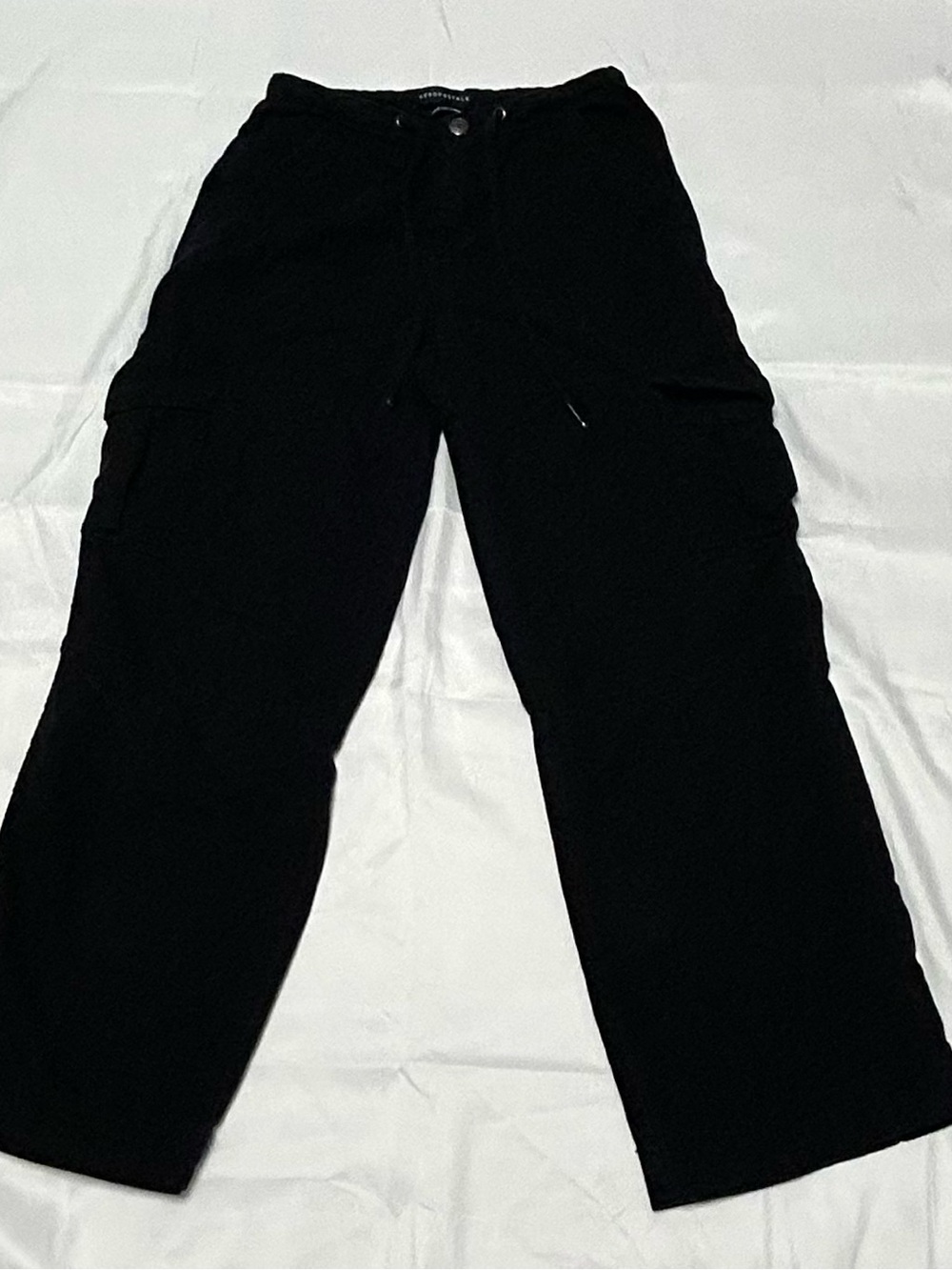 Black Cargo Pants Wide Leg Utility Style